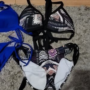 2 bathing suits and 1 top